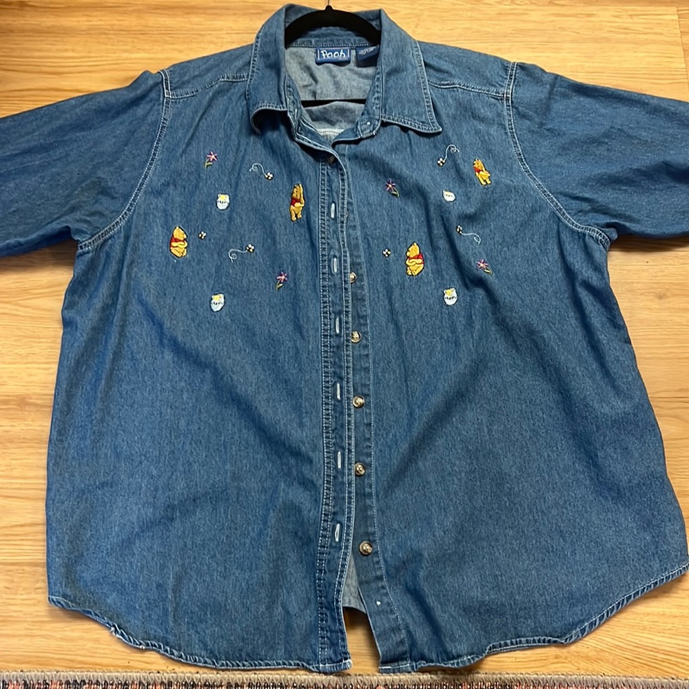 100% cotton long sleeve Winnie the Pooh button up